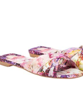NEW Christian Louboutin Nicol is Back Floral Satin Flat Slide Women Size 36